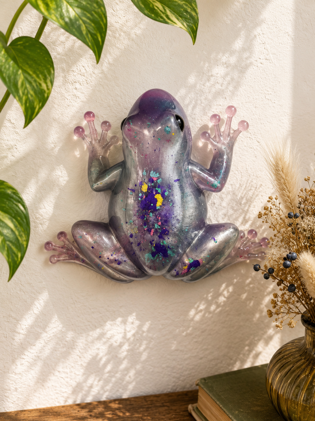 Galaxy Resin Tree Frog Wall Art
