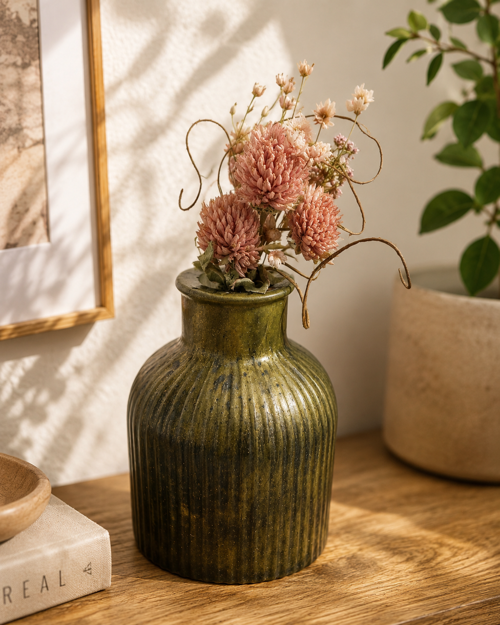 Ribbed Vintage Glass Bud Vase
