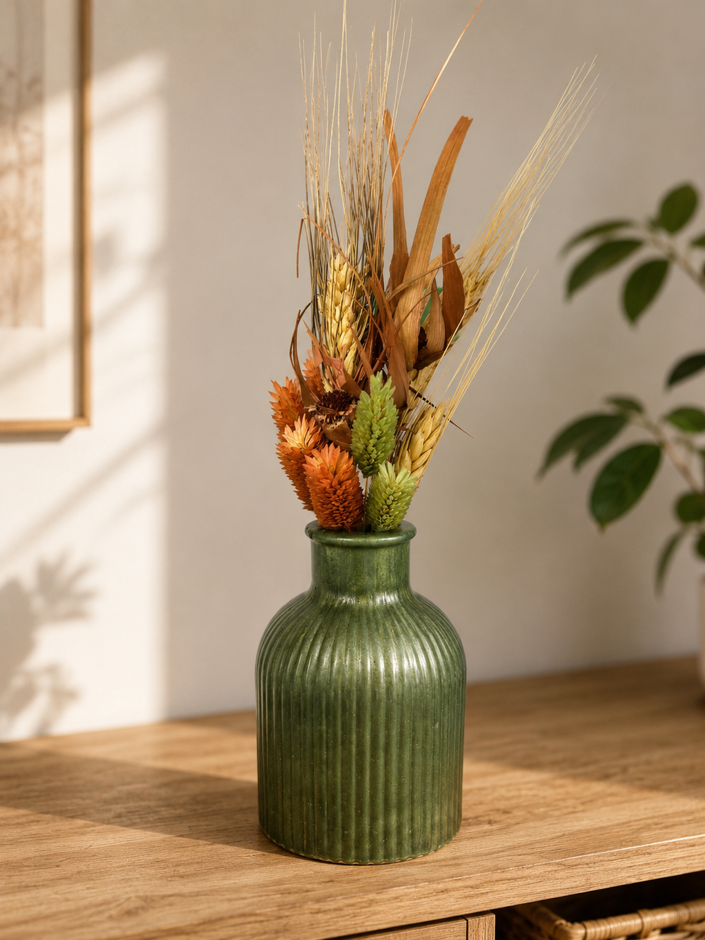 Ribbed Vintage Glass Bud Vase