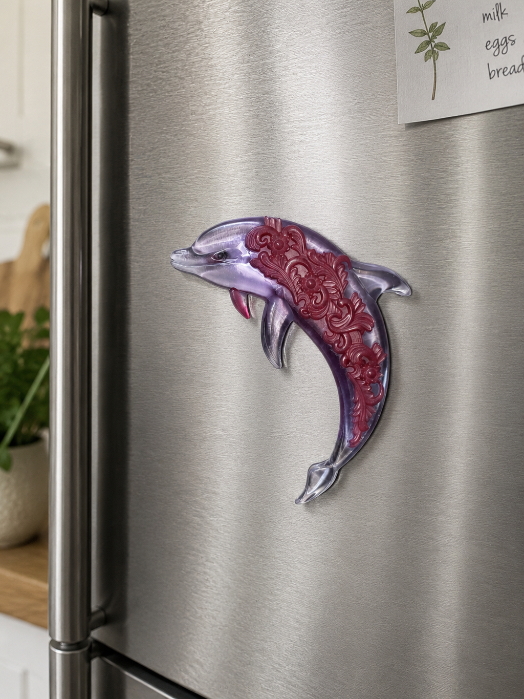 Ornate Filigree Dolphin Magnet
