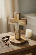 Handcrafted Iridescent Resin Cross - Christian Faith Decor Gift