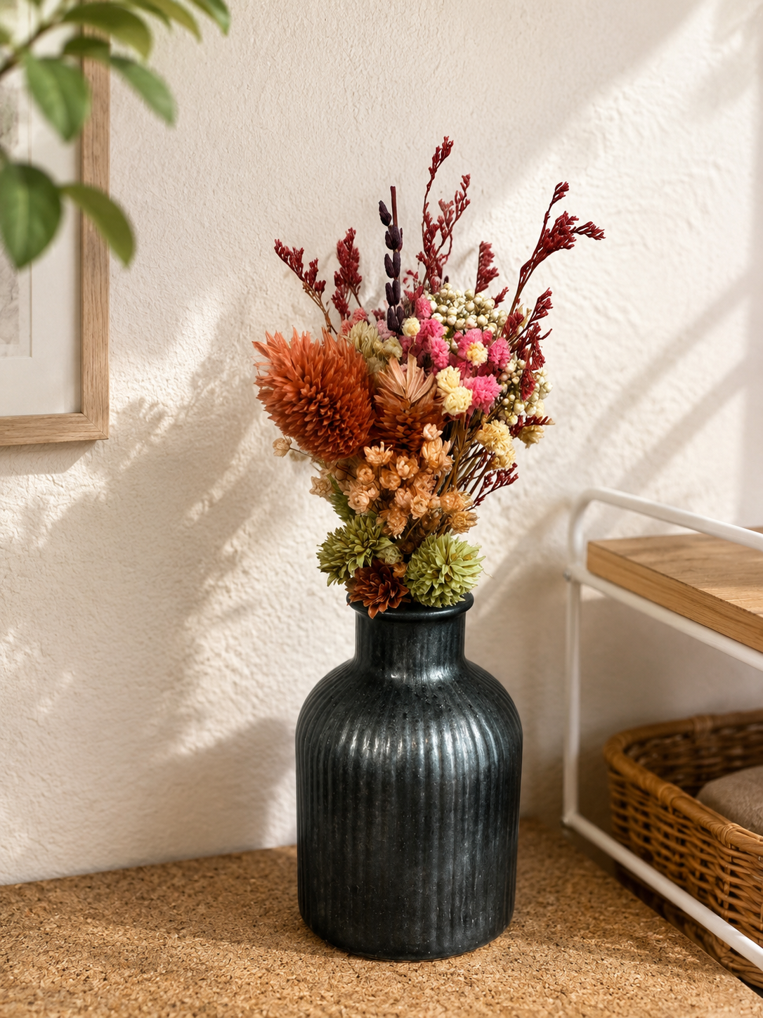 Ribbed Vintage Glass Bud Vase