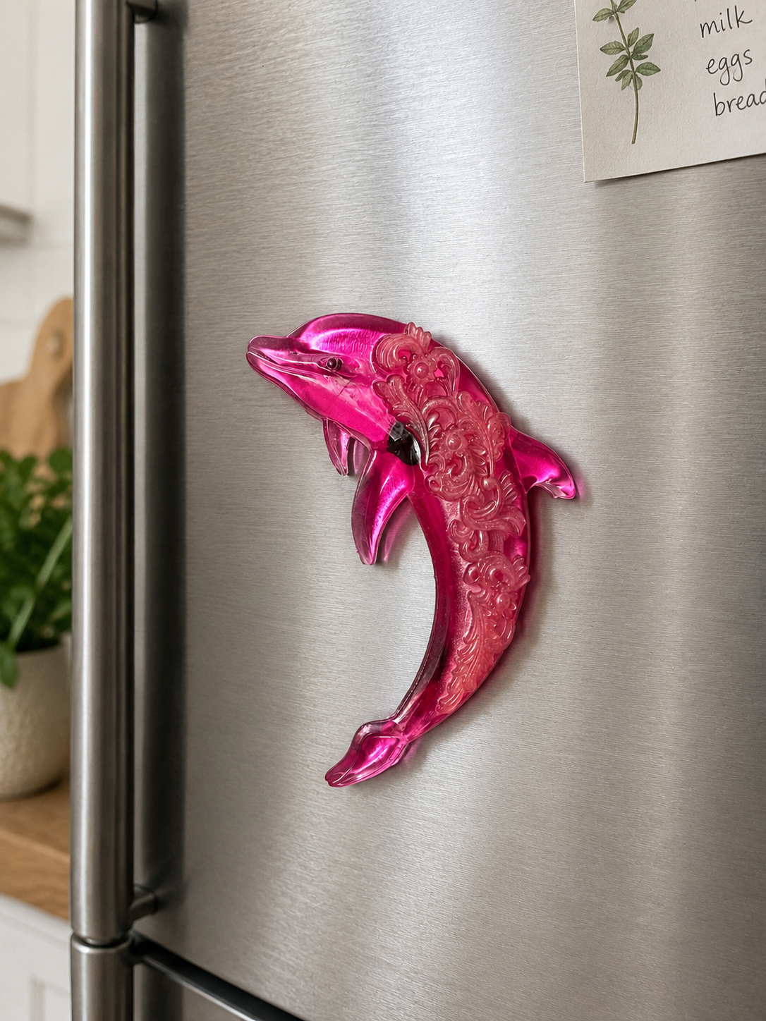 Ornate Filigree Dolphin Magnet