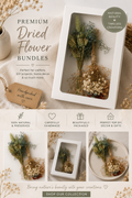 Dried Flower Bundle Duo - Boxed Botanical Set, Sage & Cream