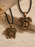 Copper Sea Turtle Island Pendant Necklace