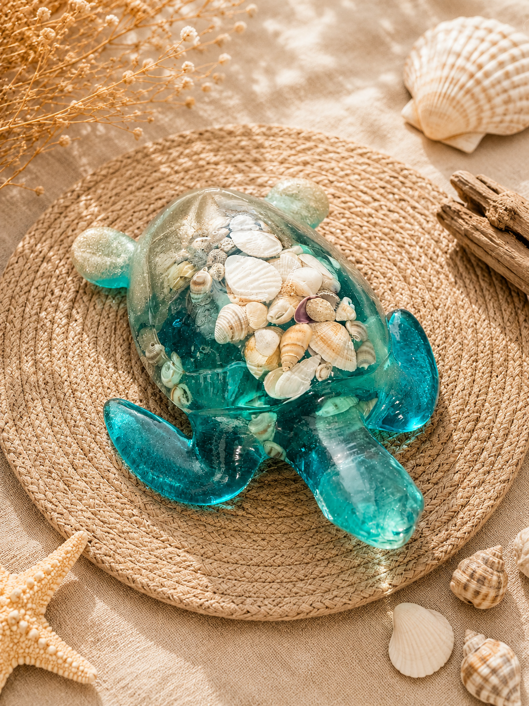 Ocean Treasures Resin Sea Turtle Sculpture
