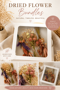 Dried Flower Bundle - Boxed Botanical Arrangement, Coral & Rust (100+ Stems)